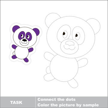 Vector trace game. Panda to be traced.