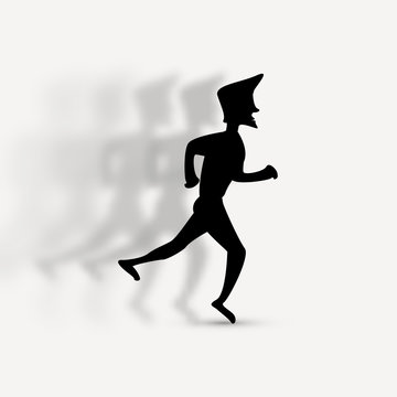 Vector illustration of running man icon