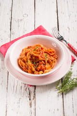 tagliatelle with ragout and thymus