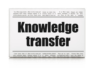 Education concept: newspaper headline Knowledge Transfer