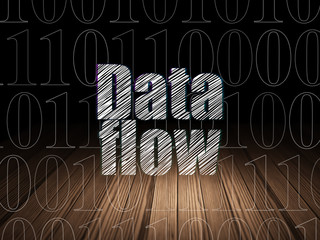 Information concept: Data Flow in grunge dark room