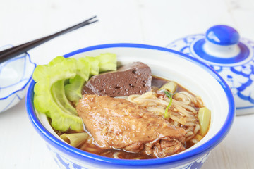 Noodle soup with chicken asia food