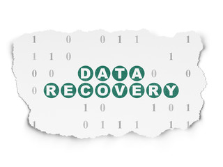 Information concept: Data Recovery on Torn Paper background