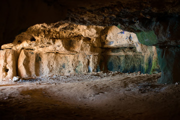 Ancient cave interior.