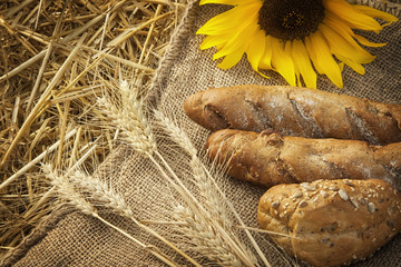 ears of wheat and bread