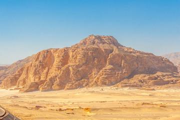 Road and Mountains in the Sinai desert