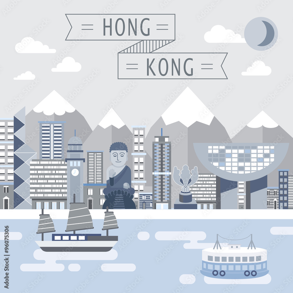 Wall mural hong kong travel concept