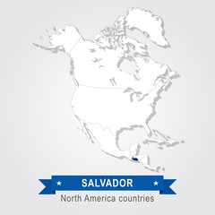 Salvador. All the countries of North America. Flag version.