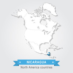 Obraz premium Nicaragua. All the countries of North America. Flag version.