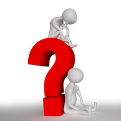 Human figure sitting on question mark