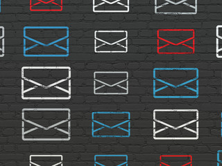 Business concept: Email icons on wall background
