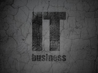 Business concept: IT Business on grunge wall background