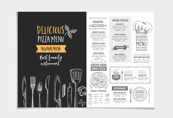 Fototapeta na wymiar Restaurant cafe menu, template design.