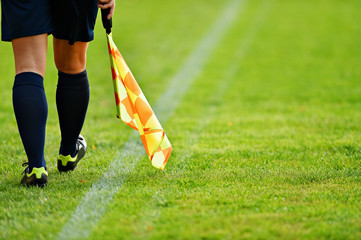 Assistant referee on soccer field