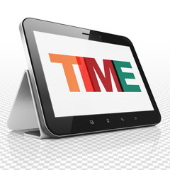 Time concept: Tablet Computer with Time on  display