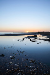 couché de soleil sur la plage