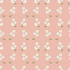 Seamless pattern with bouquets of flowers cartoon.