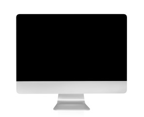 Computer display blank white screen isolated on white background