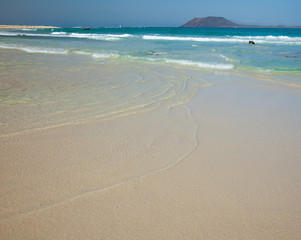 Fuerteventura, Canary Islands, Corralejo Flag Beach, low tide