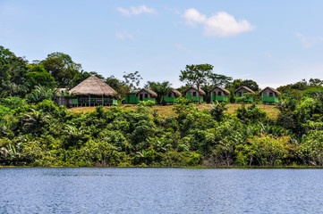 Local huts in the Amazon Rainforest, Manaos, Brazil