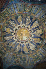 Obraz premium Ceiling mosaic of The Baptistry of Neon. Ravenna, Italy