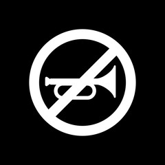 The keep quiet icon. No sound symbol. Flat