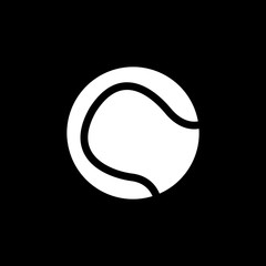 The tennis ball icon. Sport symbol. Flat