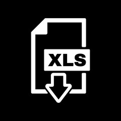 The XLS icon. File format symbol. Flat