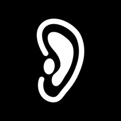 The ear icon. Listen symbol. Flat