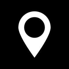 The pointer icon. Navigation and location symbol. Flat