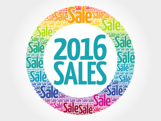 2016 SALES circle word cloud, business concept
