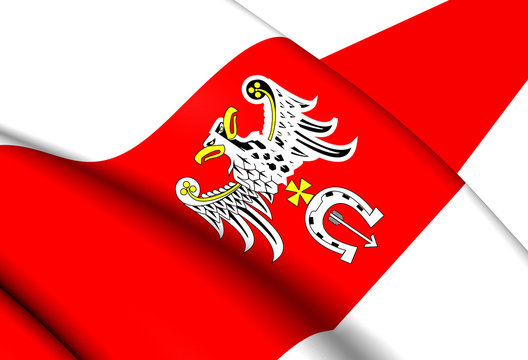 Flag of Brzeziny County, Poland.
