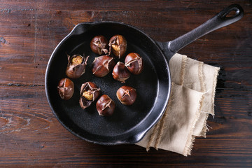 Baked edible chestnuts