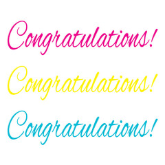 Red, yellow and blue congratulations banner
