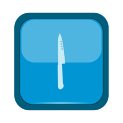 Knife on a blue button