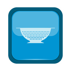 Colander icon on a blue background