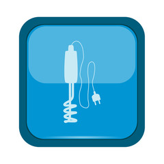 Boiler water icon on a blue button