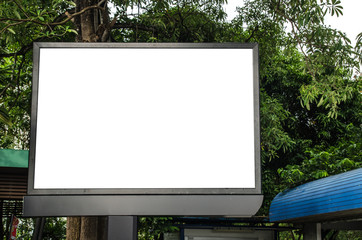 blank billboard in gas station