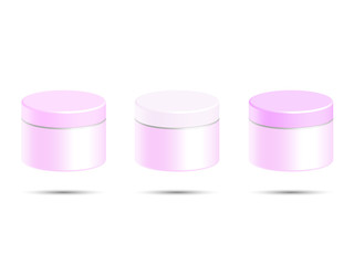 Cosmetic bottle for cream, gel, powder, pink color