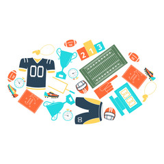 American football icons set