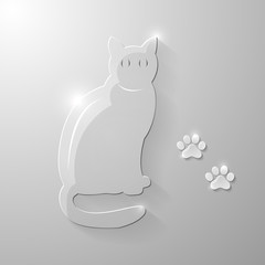 Glass cat and paws