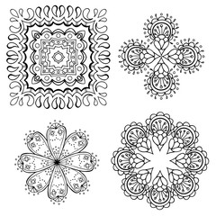Geometric circular ornament set