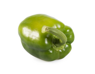 Green paprika on white