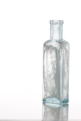 Antique  bottle on white table