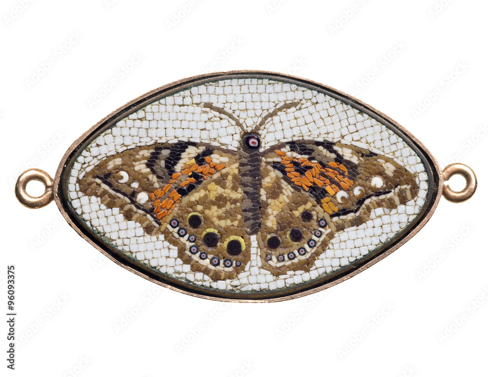 Wall mural antique italian glass butterfly mosaic