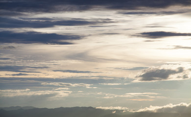 colorful dramatic sky with cloud at sunset