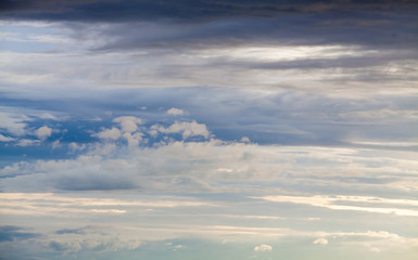colorful dramatic sky with cloud at sunset