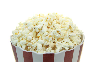 Popcorn on white background
