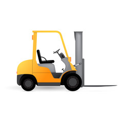Vector illustration of yellow cartoon forklift