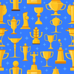 Awards And Cups Seamless Illustration 